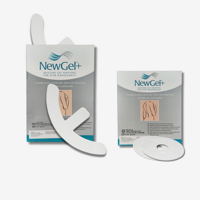 Kit para Cicatrices de Busto por Mamoplastía Newgel | Beige y Transparente | 2 piezas de Ancla y 2 piezas de Areola