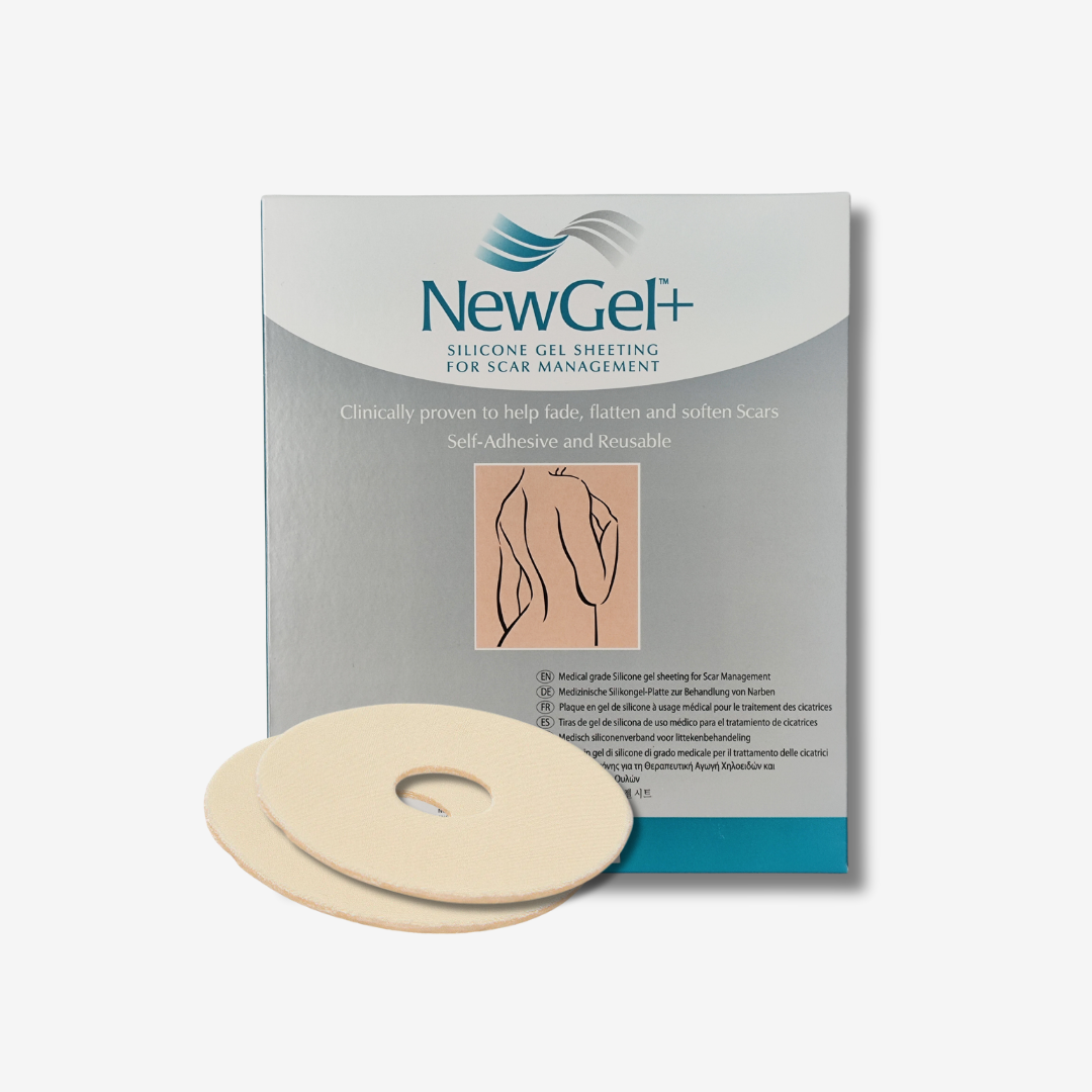 Parche Circular De Areola para Cicatrices por Mastopexia Periareolar Newgel | Beige y Transparente | 2 piezas